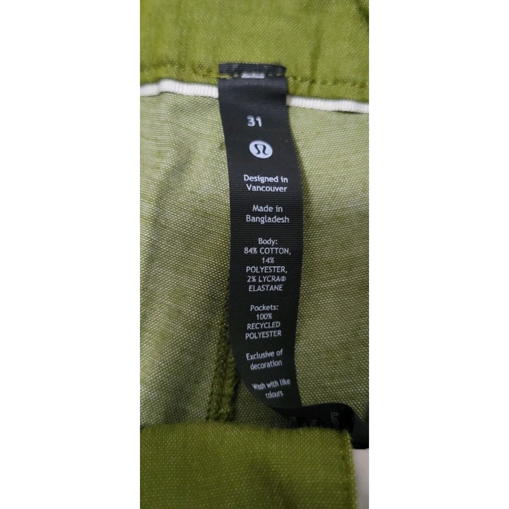 Lululemon Commission Shorts Oxford Men's Size 31 in Juniper Green - Picture 2 of 7